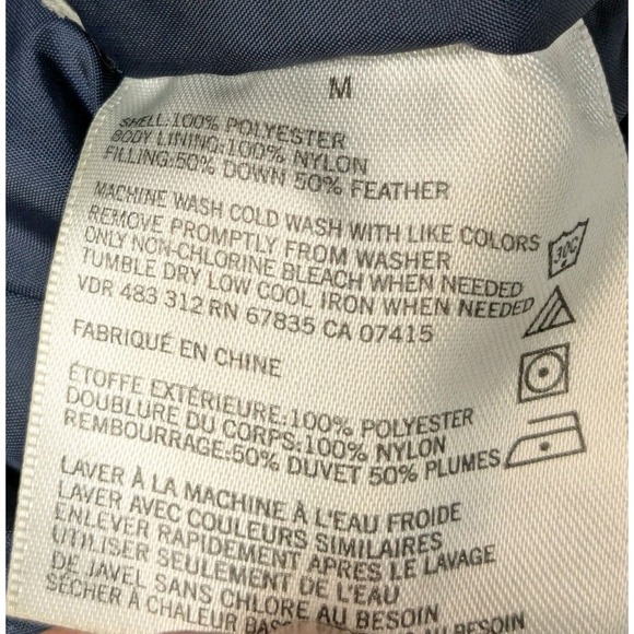 Nautica Down Vest Quilted Puffer Navy Feathers Gorpcore Winter Warm Mens M A057 - Picture 11 of 15